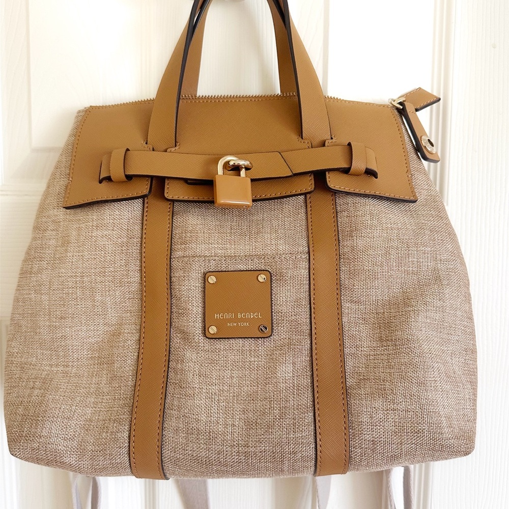 Henri Bendel Brown and Tan Bag Backpack
